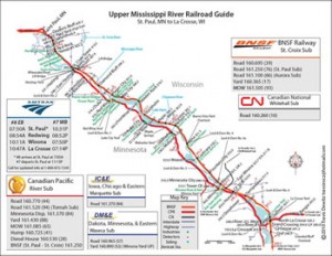 Upper Mississippi River Railroad Guide Map