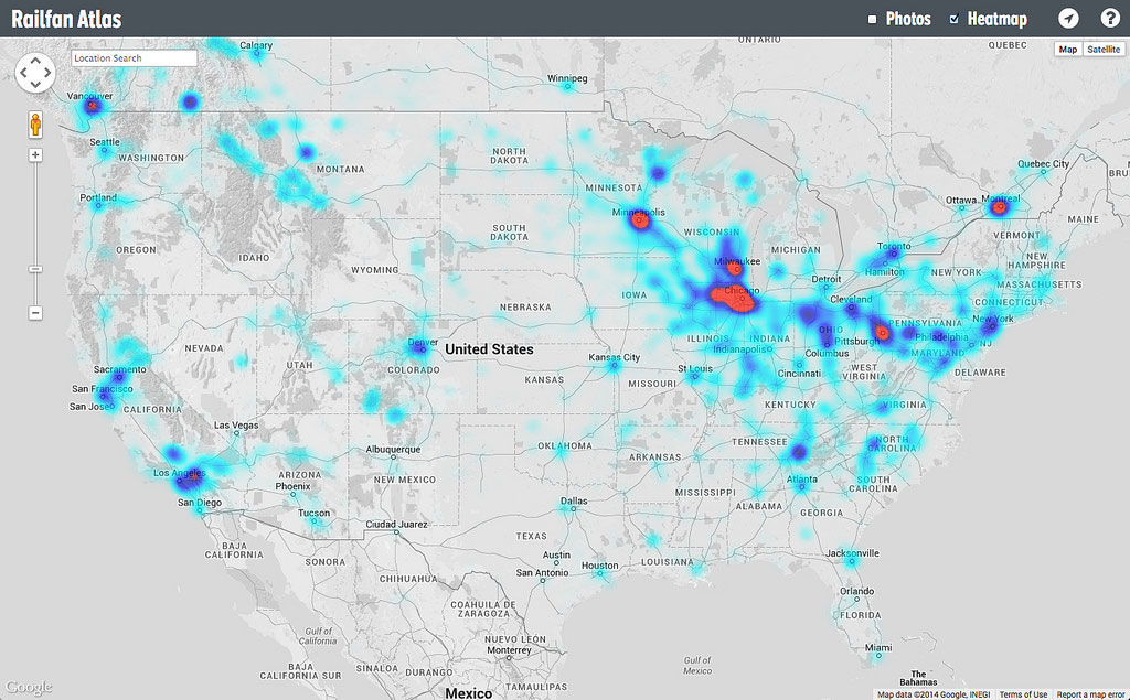 Nick Benson Railfan Atlas Heat Map