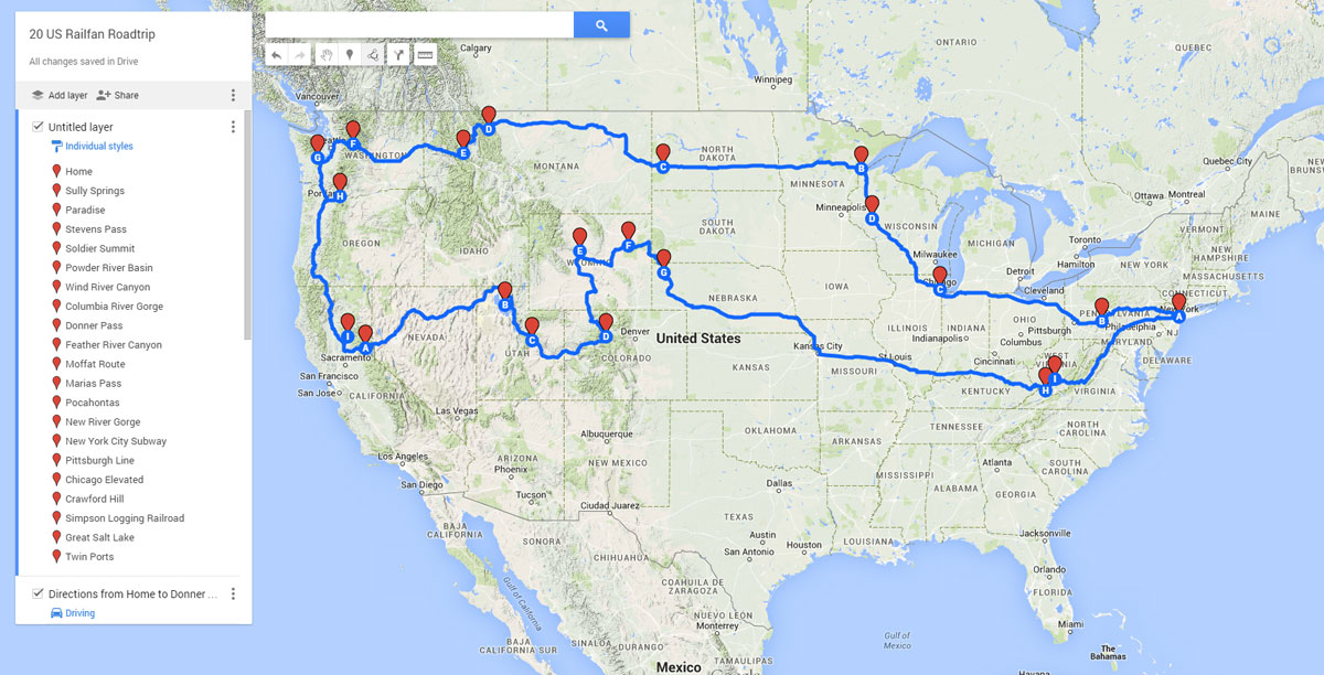 Railfan Road Map