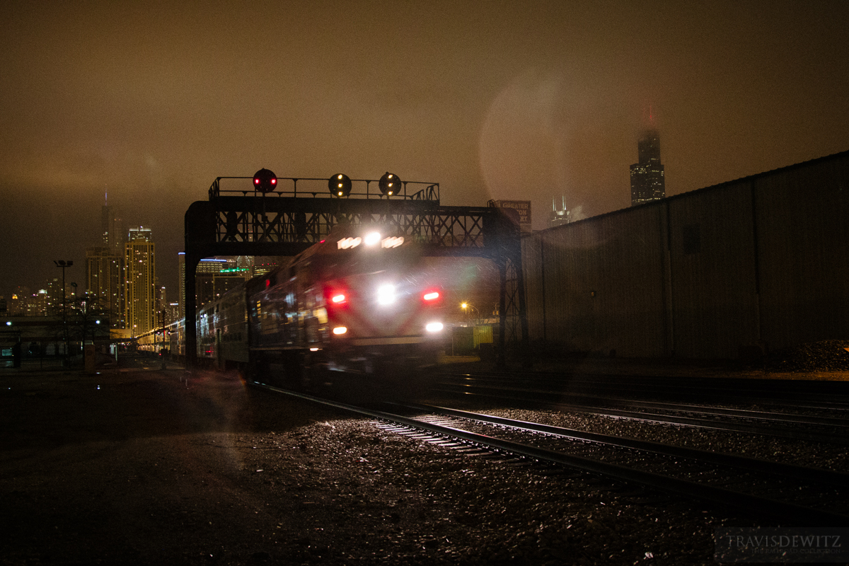 Metra Downtown Chicago in the Rain