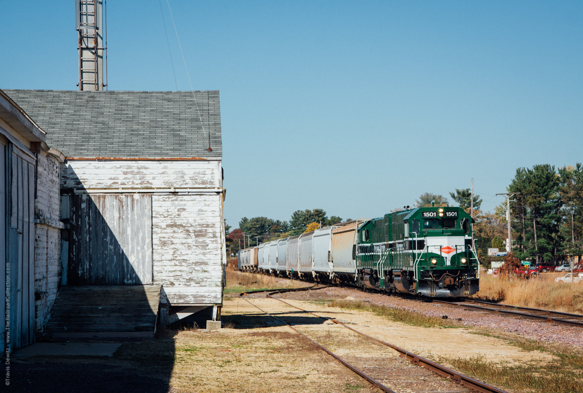 Wisconsin Northern 1501 leads south out of Chetek, Wisconsin towards Chippewa Falls.