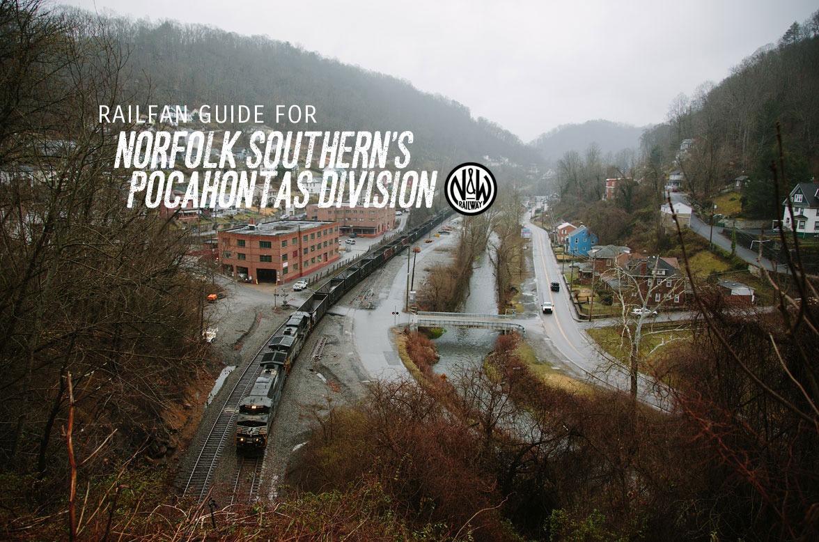 An empty Norfolk Southern coal train rolls west through Welch, West Virginia on a foggy March morning.