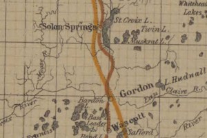 Vintage 1908 Railroad Map of Gordon Wisconsin